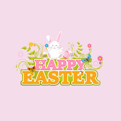 Happy Easter Background for your Postcard. Vector Illustration Eps 10