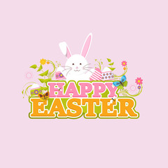 Happy Easter Background for your Postcard. Vector Illustration Eps 10