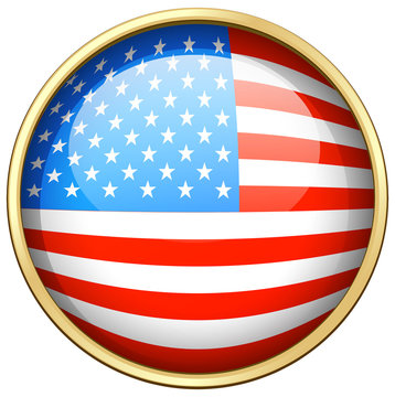 America flag design on round badge