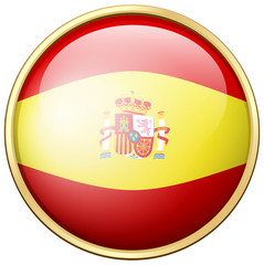 Fototapeta premium Spain flag on round badge