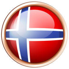 Obraz premium Norway flag on round button