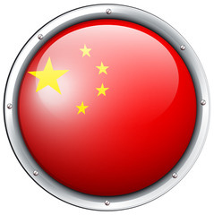 China flag design on round badge