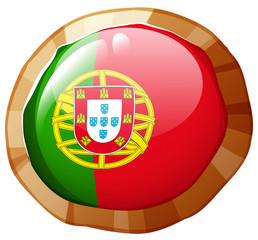 Obraz premium Portugul flag on round badge