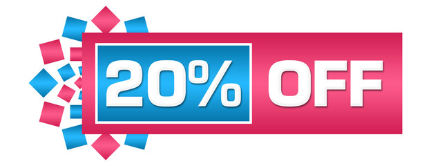 Discount 20 Percent Off Pink Blue Circular Bar 