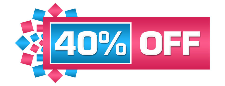 Discount 40 Percent Off Pink Blue Circular Bar 