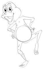 Animal outline for happy frog