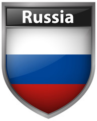 Russia flag design on badge