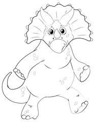 Doodle animal for dinosaur with sharp horn