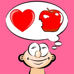 I love to eat apple - emoticon