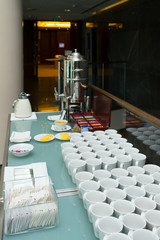 Cups for tea at the reception