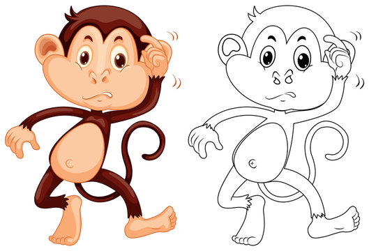 Animal outline for little monkey