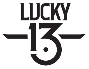 Lucky 13 Vector Emblem.
Vector Lucky 13 design with custom font.
