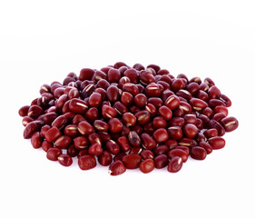 Japanese red beans or Adzuki Bean on white background