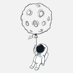 spaceman with moon