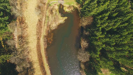 Top view of the Eutersee. The Eutersee is a little lake in south Hessia, Germany.
