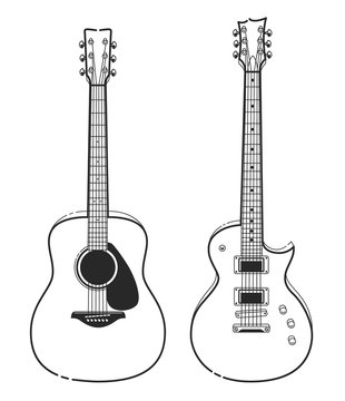 Electric and Acoustic Guitars