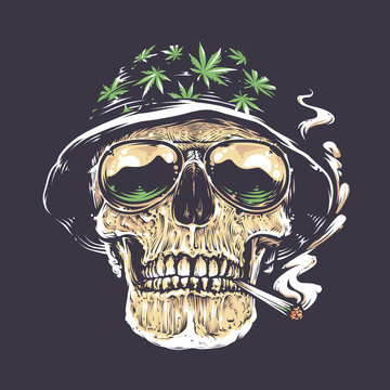 Naklejki Rastaman Skull Art