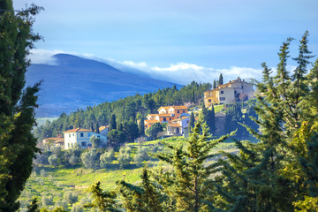 Tuscany landscape. Rocca d´Orcia. Val d'Orcia, Siena province, Italy