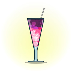 Vector illustration cocktails drinks in glasses vector flat icons. Set of alcohol and soft drinks and refreshments for cocktail party or bar menu design element