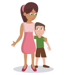 mom with her son lovely vector illustration eps 10