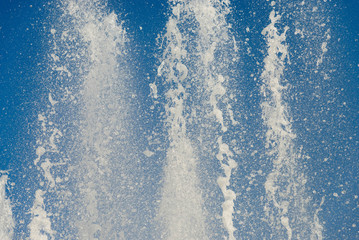 water fountain with blue sky