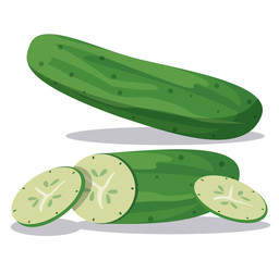 cucumber vegetable healthy nutrition vector illustration eps 10
