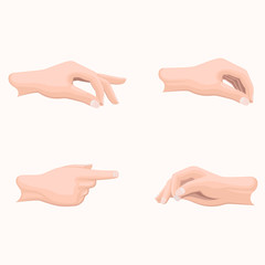 Human Palms Holding Gestures Flat Vectors Set 