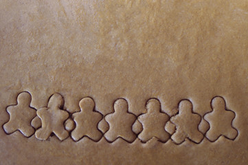 Gingerbread men cookie cutouts