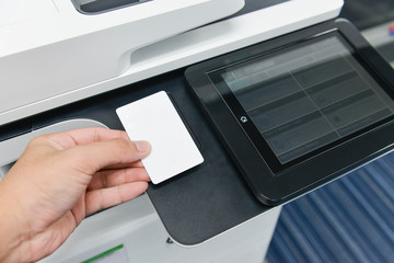 Using smart card with printer to printing document