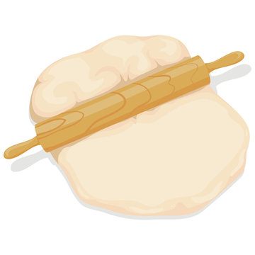dough rolling pin wooden baking preparation clip art preview