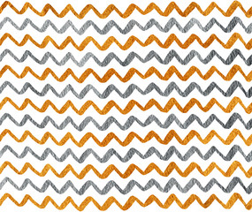 Silver and golden hand drawn stripes background, chevron.