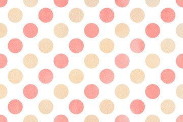Watercolor polka dot background.