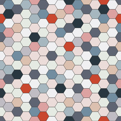 Fashion seamless pattern - colorful mosaic hexagon texture.