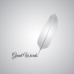 Feather. Light background.