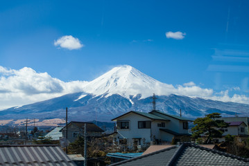 Mount Fuji with the village