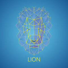 Lion. Linear, triangular lion.