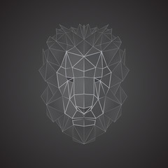 Lion. Linear, triangular lion.