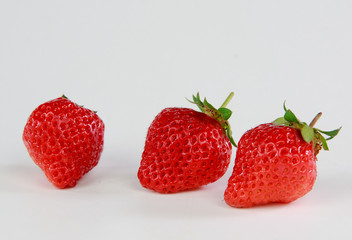 strawberries isolated on white background