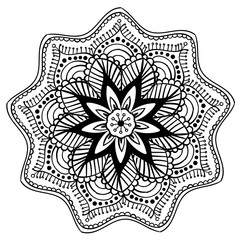 Decorative floral round mandala. Vector illustration