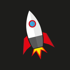 Rocket ship in a flat style.Vector illustration