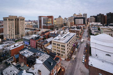 View of Charles Street, in Mount Vernon, Baltimore, Maryland.