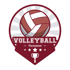 Fototapeta premium volleyball sport tournament stamp label vector illustration eps 10