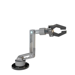 Robotic arm. Isolated on white background. 3D rendering illustration.
