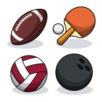 set sport balls equipment image vector illustration eps 10