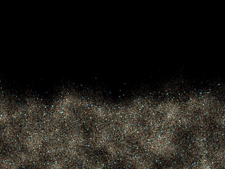 Abstract black background with particles. Digital colorful illustration.