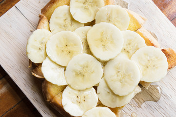 Banana Butter Bread , honey Toast banana