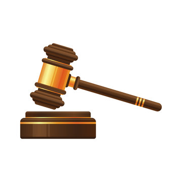 Judge gavel or auction hammer icon