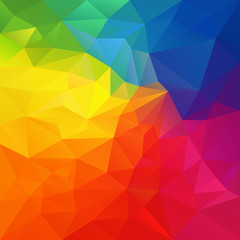 vector abstract irregular polygon background with a triangle pattern in vibrant colorful spectrum rainbow color