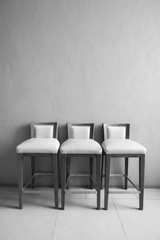 white chair vintage in the living room , modern design interior with grey wall