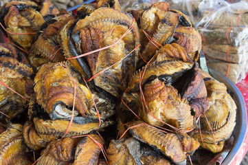 Dried fish in market street